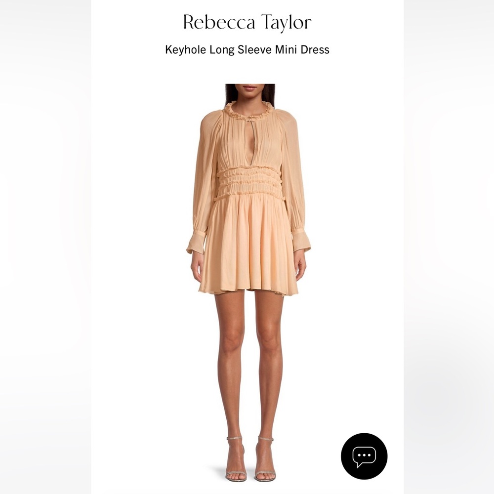 NWT Rebecca Taylor Keyhole Long Sleeve Mini Dress Size 6